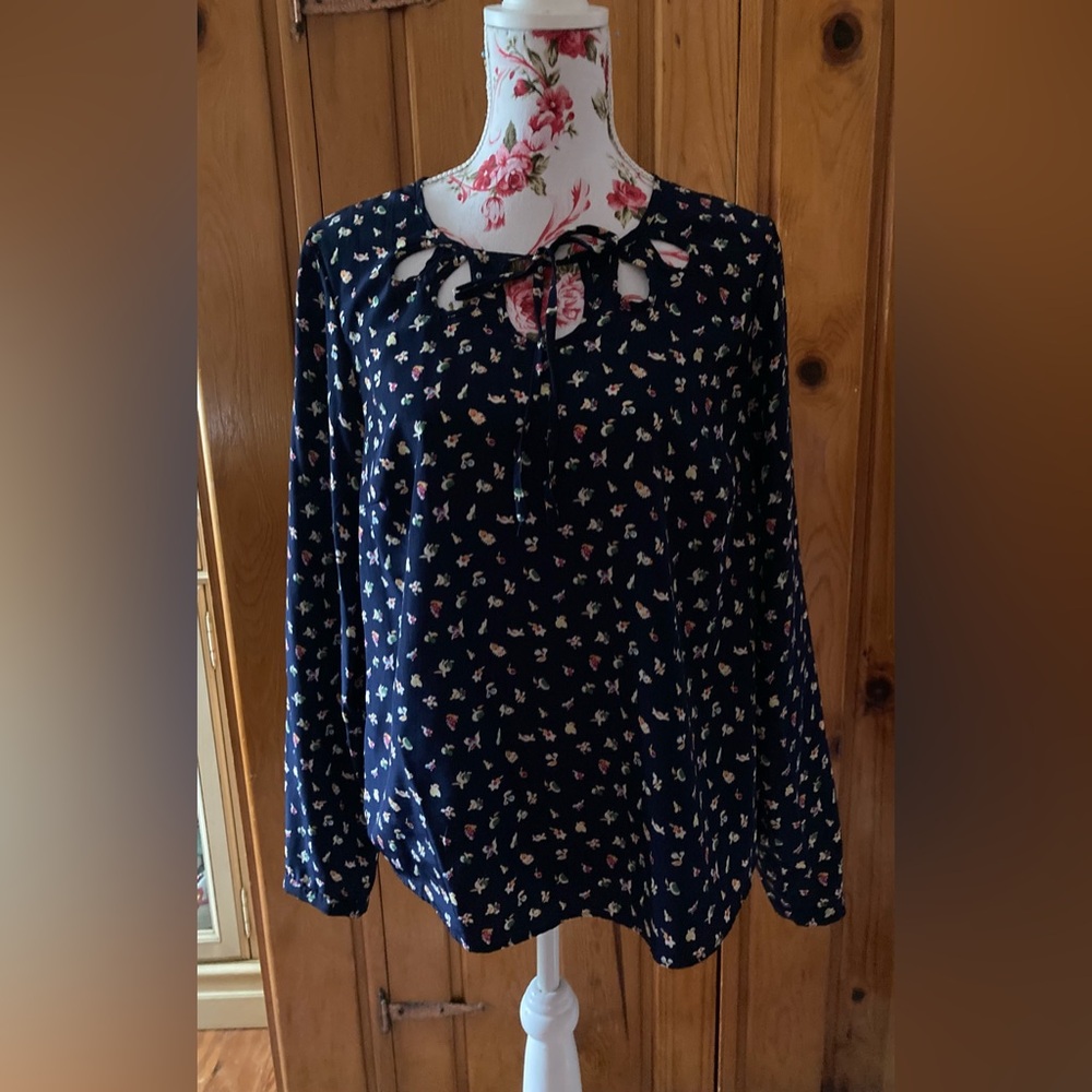 Dahlia Collection Navy Blouse - SZ L